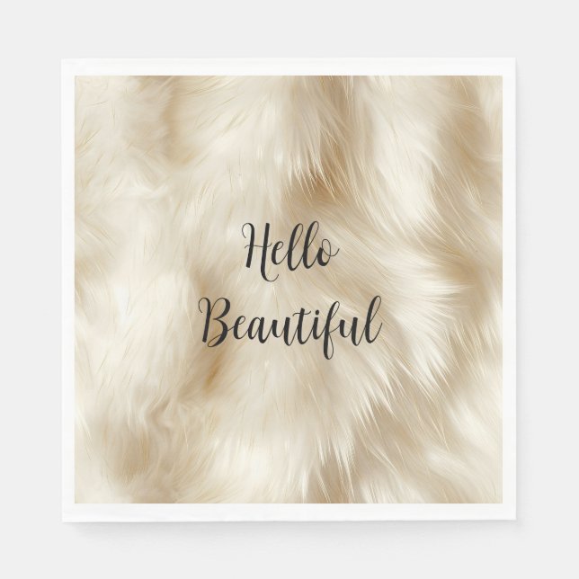 Guardanapo De Papel Peles De Animais Brancos (Frente)