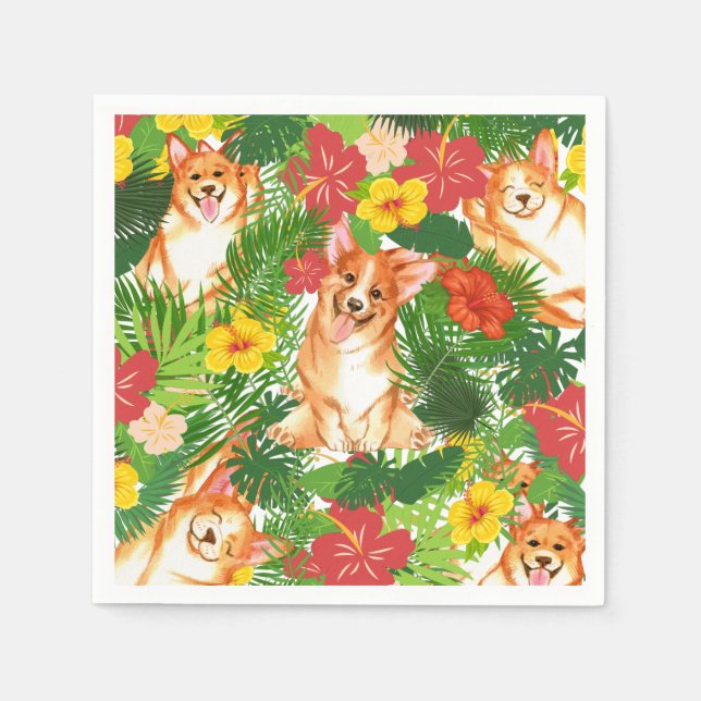 Guardanapo De Papel Pembroke Bonito Welsh Corgi Padrão (Frente)