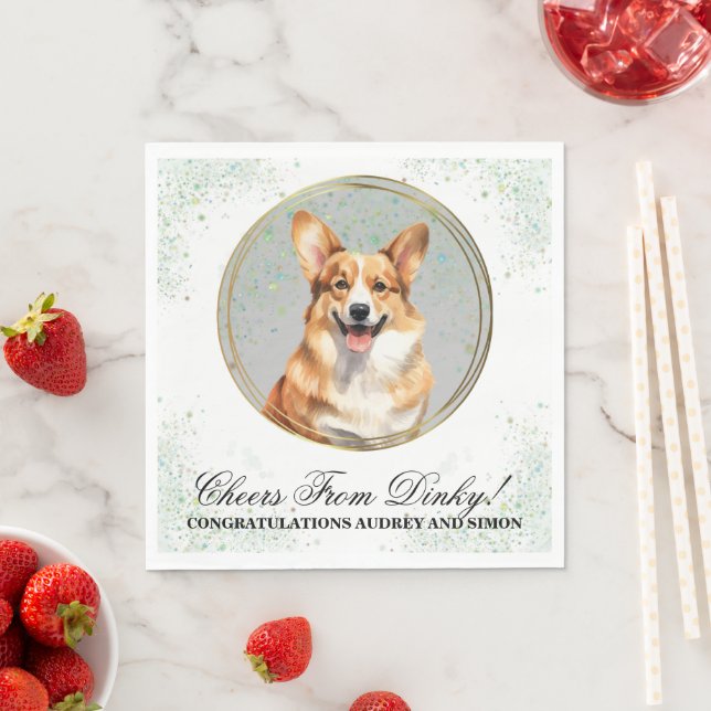 Guardanapo De Papel Pembroke Welsh Corgi Casando Napkin Com Foto (Insitu)