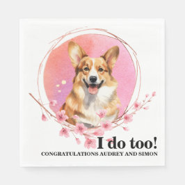 Guardanapo De Papel Pembroke Welsh Corgi Casando Napkin Com Foto