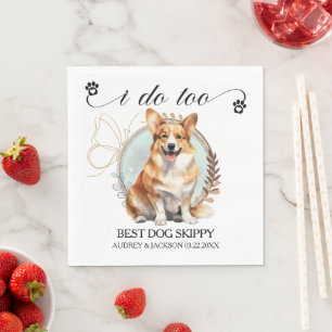 Guardanapo De Papel Pembroke Welsh Corgi Casando Napkin Com Foto
