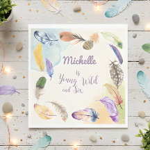 Penas de Boho Jovem Selvagem e Aquarela