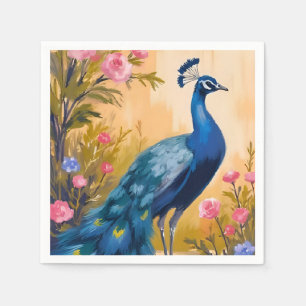 Guardanapo De Papel Penas de Pavão Floral Animal Bonito