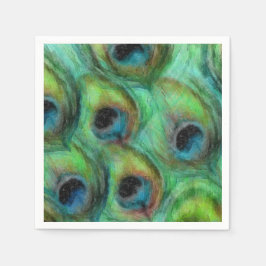 Guardanapo De Papel Penas de Peacock abstrato