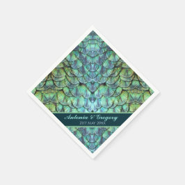 Guardanapo De Papel Penas Peacock Personalizadas Papel de Casamento Na