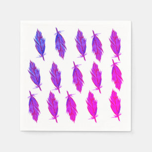 Guardanapo De Papel Penas roxas cor-de-rosa Nápoles