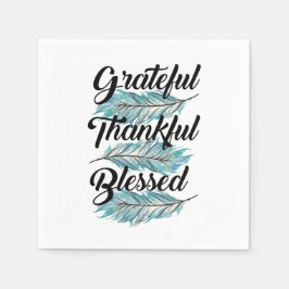 Guardanapo De Papel penas teal grato pílula abençoada graças