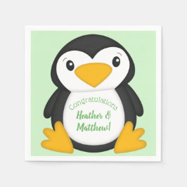 Guardanapo De Papel Penguin Chá de fraldas Green
