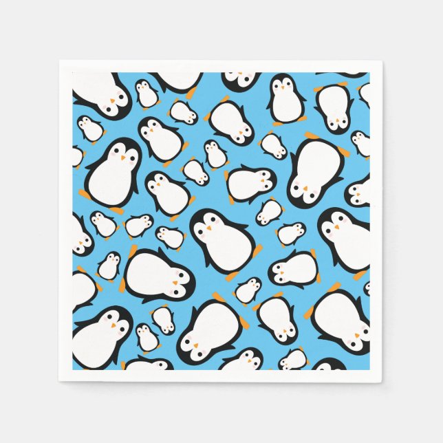 Guardanapo De Papel Penguin Cute Winter Party Napkins (Frente)