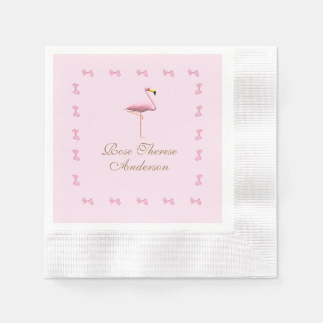 Guardanapo De Papel Pensamento de Flamingo Rosa Personalizado (Frente)