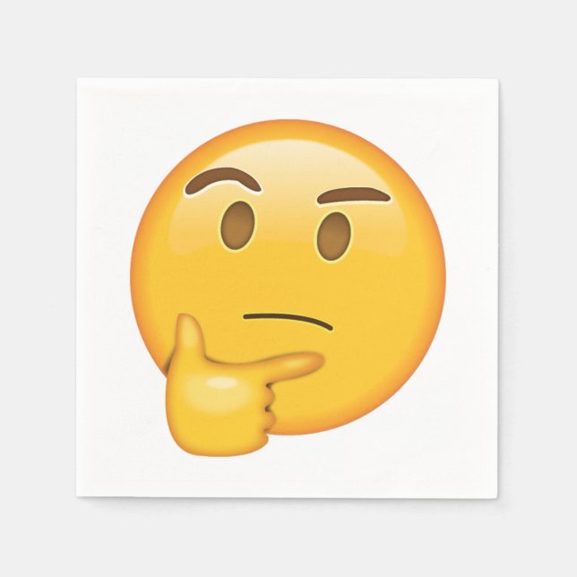 Guardanapo De Papel Pensando no Rosto - Emoji (Frente)