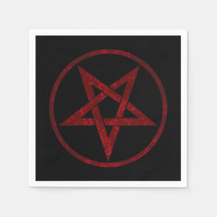 Guardanapo De Papel Pentagrama do diabo vermelho