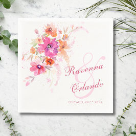 Guardanapo De Papel Peônia de Flor Silvestre Pastel Anêmonas Casamento