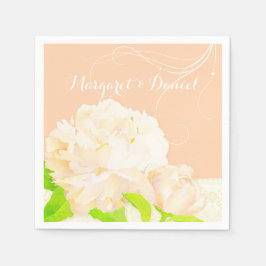 Guardanapo De Papel Peônia de Jardim Elegância Casamento Pêssego