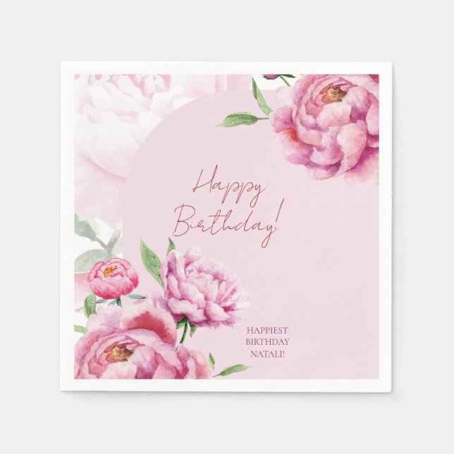 Guardanapo De Papel Peônia Rosa (Frente)