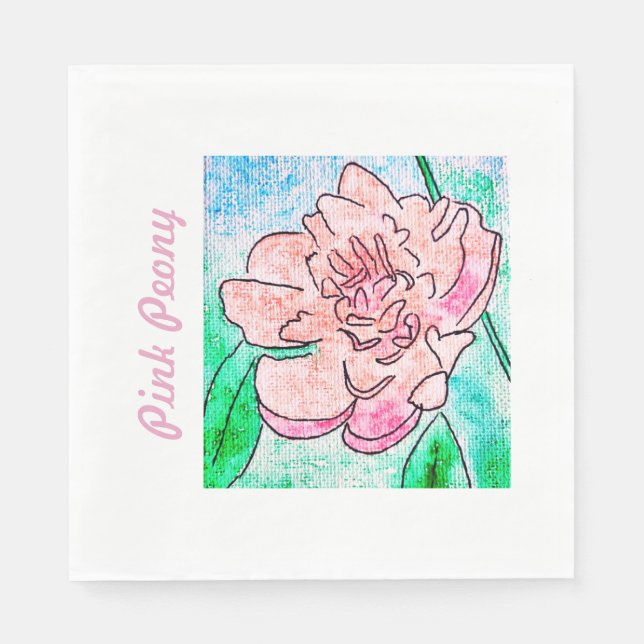 Guardanapo De Papel Peônia Rosa  (Frente)