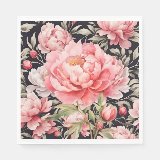 Guardanapo De Papel Peônia Rosa  (Frente)