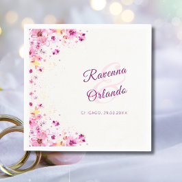 Guardanapo De Papel Peônia Rosa Flor de Cerejeira Romance Arte Casamen