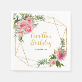 Guardanapo De Papel Pêonias Rosa Aniversário