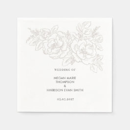 Guardanapo De Papel Peonies elegante canto floral Napkins