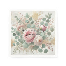 Peony Drama Light Cocktail Papel de Casamento Napk