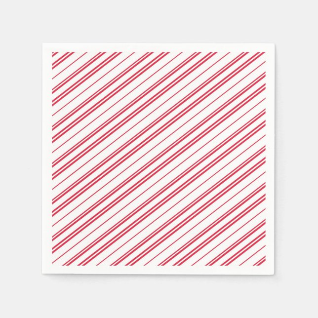 Guardanapo De Papel Peppermint Christmas Candy Cane Stripes (Frente)
