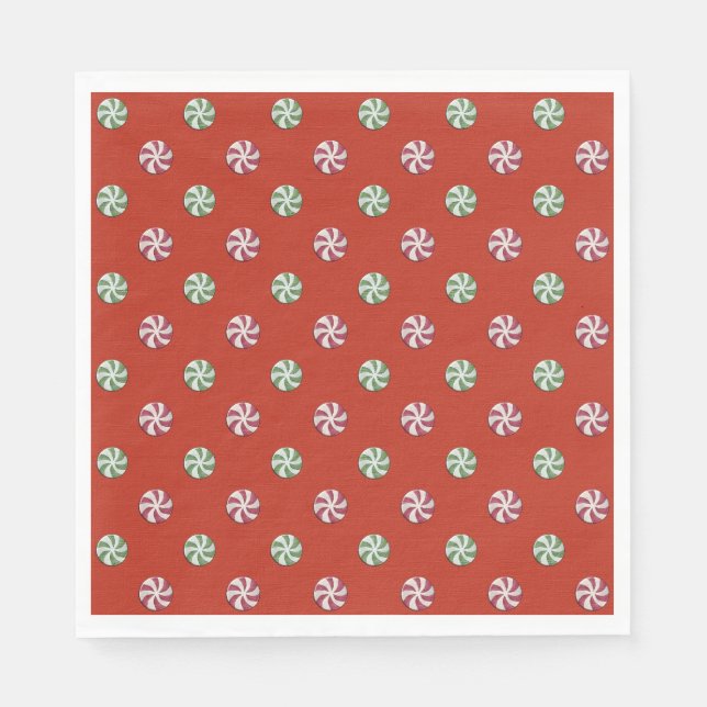 Guardanapo De Papel Peppermint Twist Candies Paper Napkins (Frente)