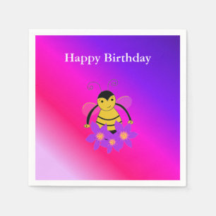 Guardanapo De Papel Pequena Abelha Feliz Aniversário