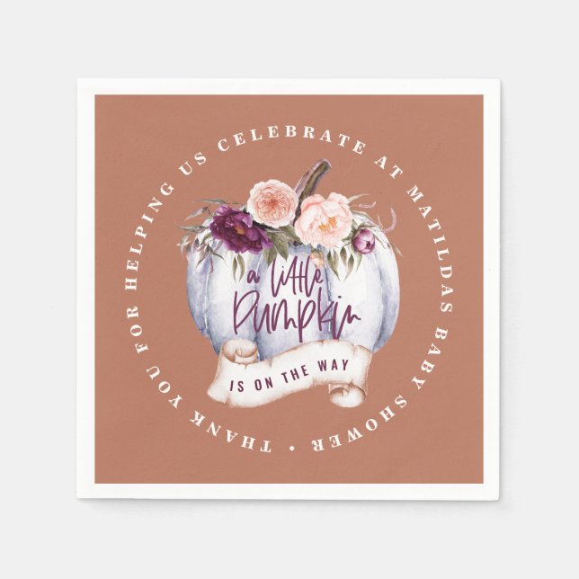 Guardanapo De Papel Pequena abóbora chá de fraldas terracotta russa (Frente)