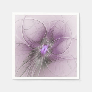 Guardanapo De Papel Pequena Bela Cinza Mauve Moderna Flor de Arte Frac