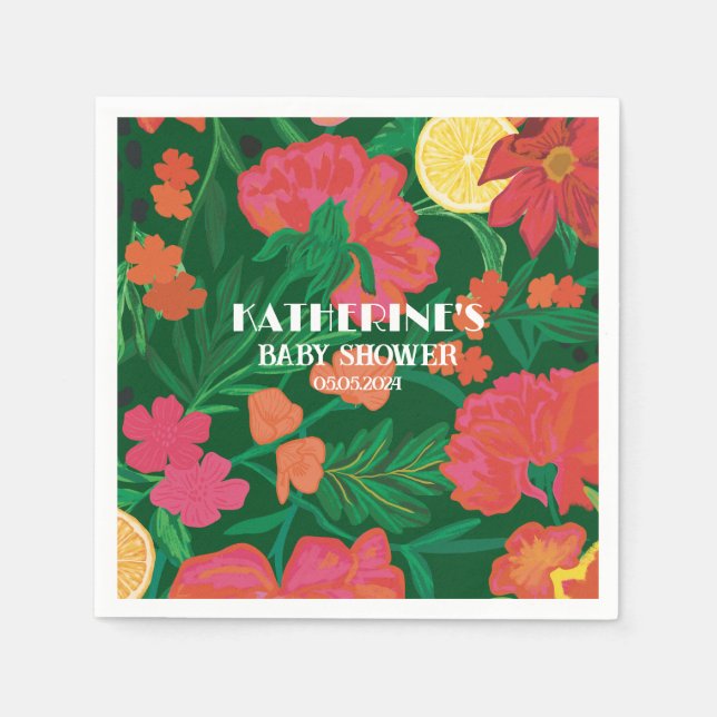 Guardanapo De Papel Pequena beleza no caminho chá de fraldas de citrin (Frente)