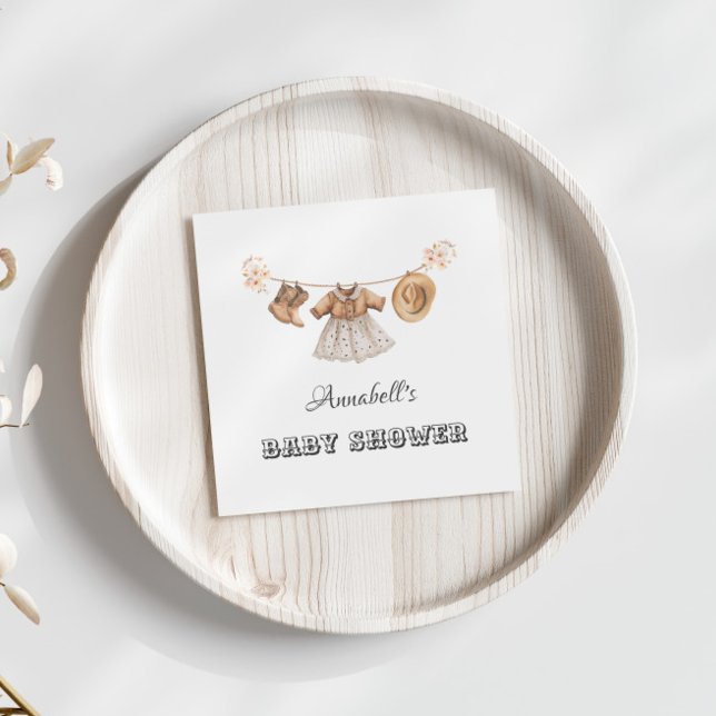 Guardanapo De Papel Pequena Cowgirl Hat Boots Chá de fraldas De Vestid (Criador carregado)