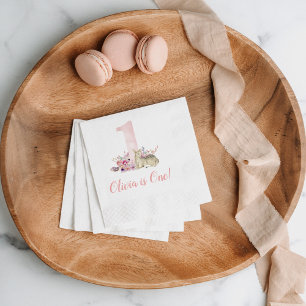 Guardanapo De Papel Pequena Festa de aniversário de Veado Personalizad