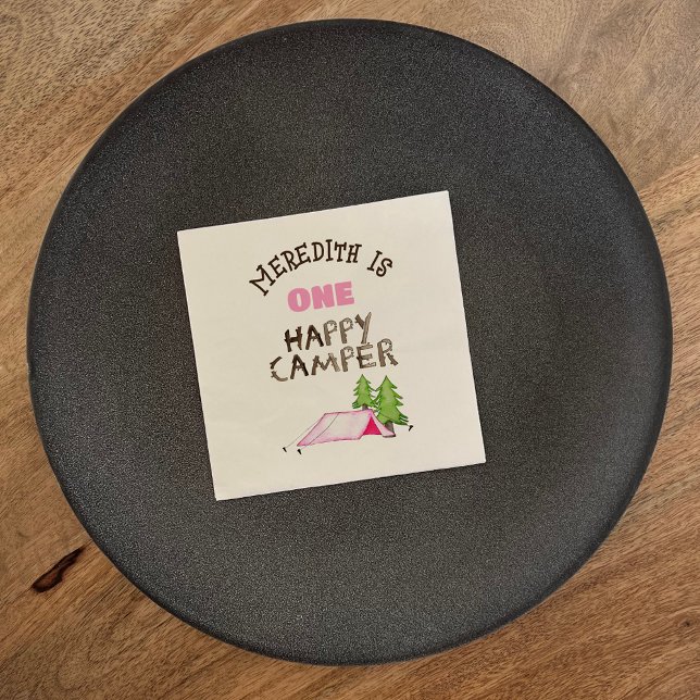 Guardanapo De Papel Pequena Garota Um Feliz Campista Primeira Festa de (Criador carregado)