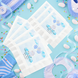 Guardanapo De Papel Pequena Lâmpada Alto em Balões Azuis Meninos