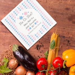 Guardanapo De Papel Pequena Revelação de Gênero em Floco de Neve