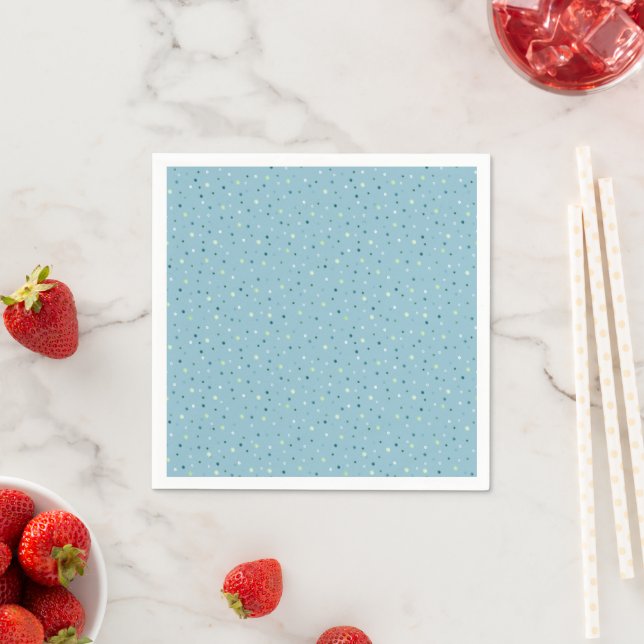 Guardanapo De Papel Pequenas bolinhas em azul claro. (Insitu)
