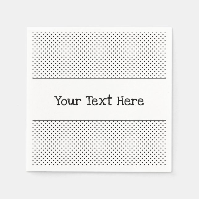 Guardanapo De Papel Pequenas Bolinhas Pretas e Brancas (Frente)