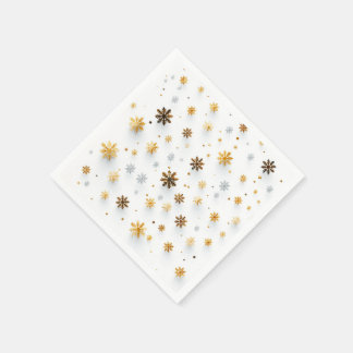Guardanapo De Papel Pequenas Ouros de neve: Floco de neve de Natal Nap