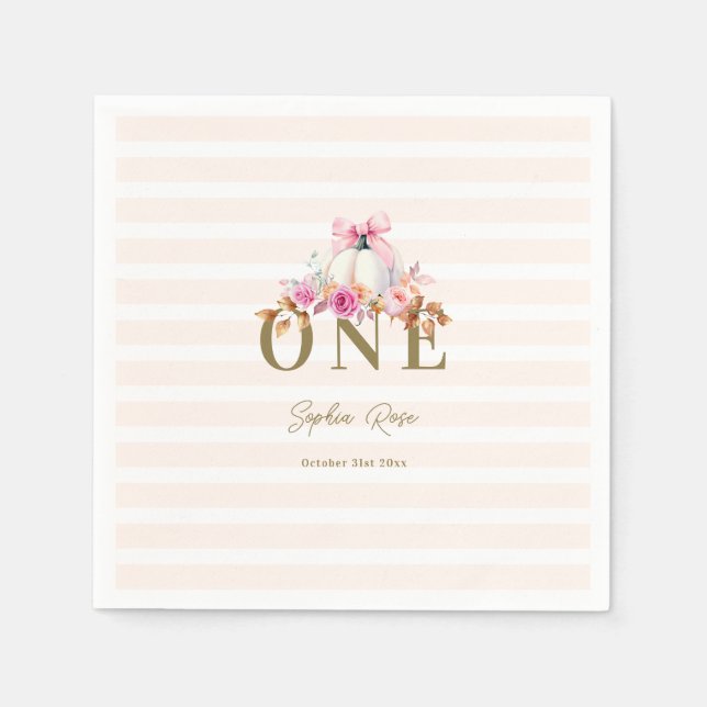 Guardanapo De Papel Pequenas Rosas de Arco rosa-abóbora 1 rua Aniversá (Frente)