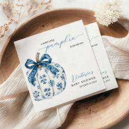 Guardanapo De Papel Pequeno Abóbora no Caminho Chá de fraldas Arco Azu