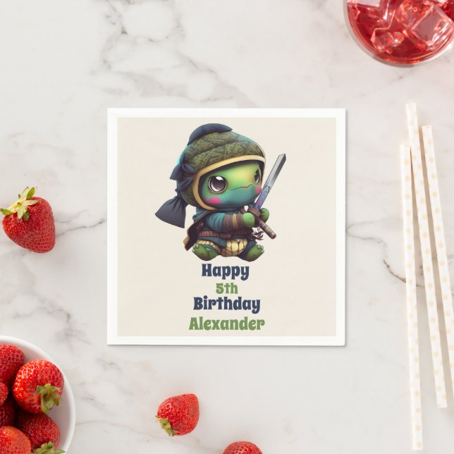 Guardanapo De Papel Pequeno Aniversário de criança Ninja Turtle (Insitu)