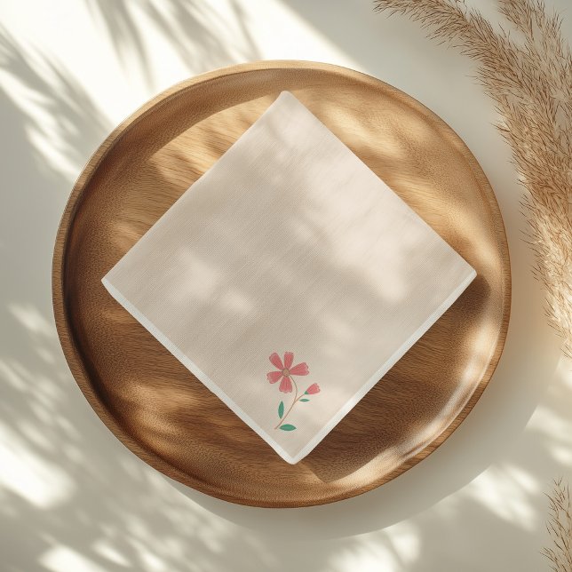 Guardanapo De Papel Pequeno Bud Floral Hand Letting (design mockup)