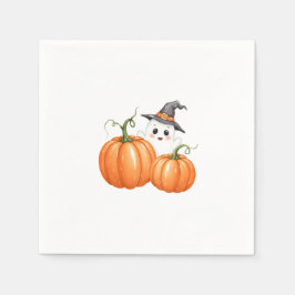 Guardanapo De Papel Pequeno Chá de fraldas Boo Halloween Pumpkin