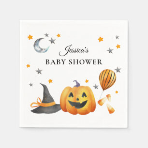 Guardanapo De Papel Pequeno Chá de fraldas Boo Halloween Pumpkin