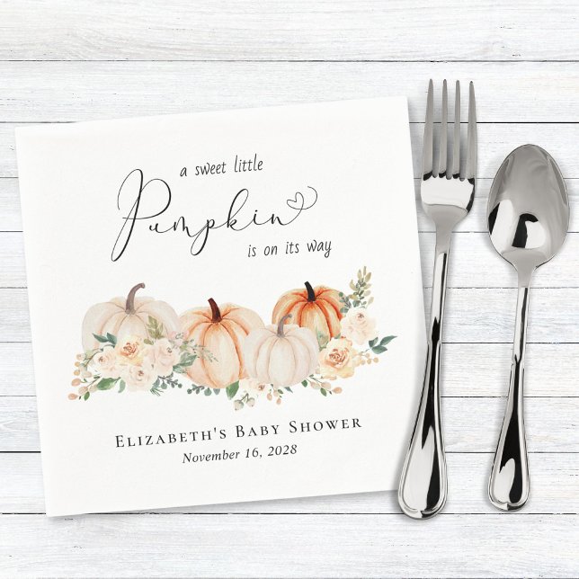 Guardanapo De Papel Pequeno Chá de fraldas de Aquarela Floral (Criador carregado)