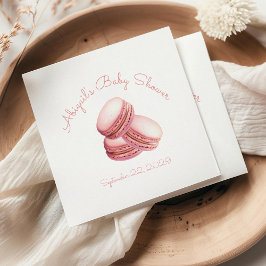 Guardanapo De Papel Pequeno Chá de fraldas de Garota Rosa Macaron