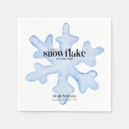 Guardanapo De Papel Pequeno Chá de fraldas de inverno Azul Floco de Ne