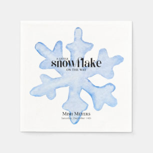 Guardanapo De Papel Pequeno Chá de fraldas de inverno Azul Floco de Ne
