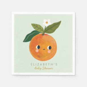 Guardanapo De Papel Pequeno Chá de fraldas de Laranja Cutie